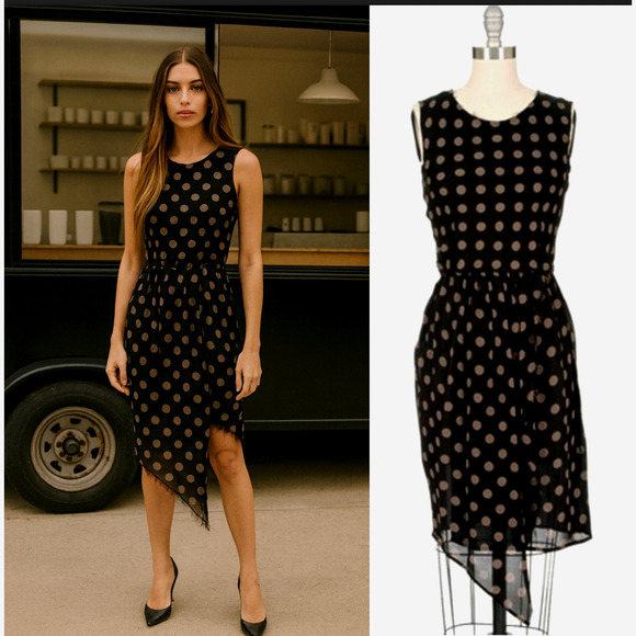 Ulla Johnson Dresses & Skirts - Ulla Johnson 2 Penelope Polka Dot 100% Silk Chiffon Dress $465 Sleeveless Black